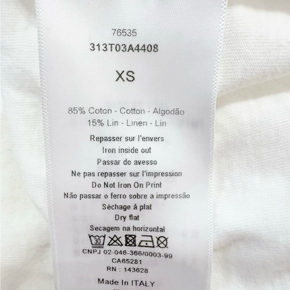 🚩steal authentic Dior White T-Shirt with Logo Tag - Picture 4 of 6